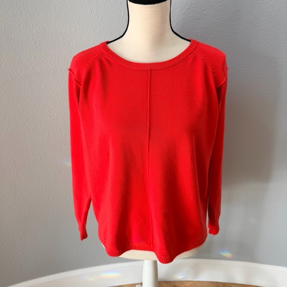 Women’s long sleeved French Connection sweater the color is orange’ish/red